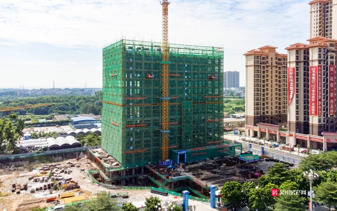现场实拍吴川建工大厦最新建设进度来了