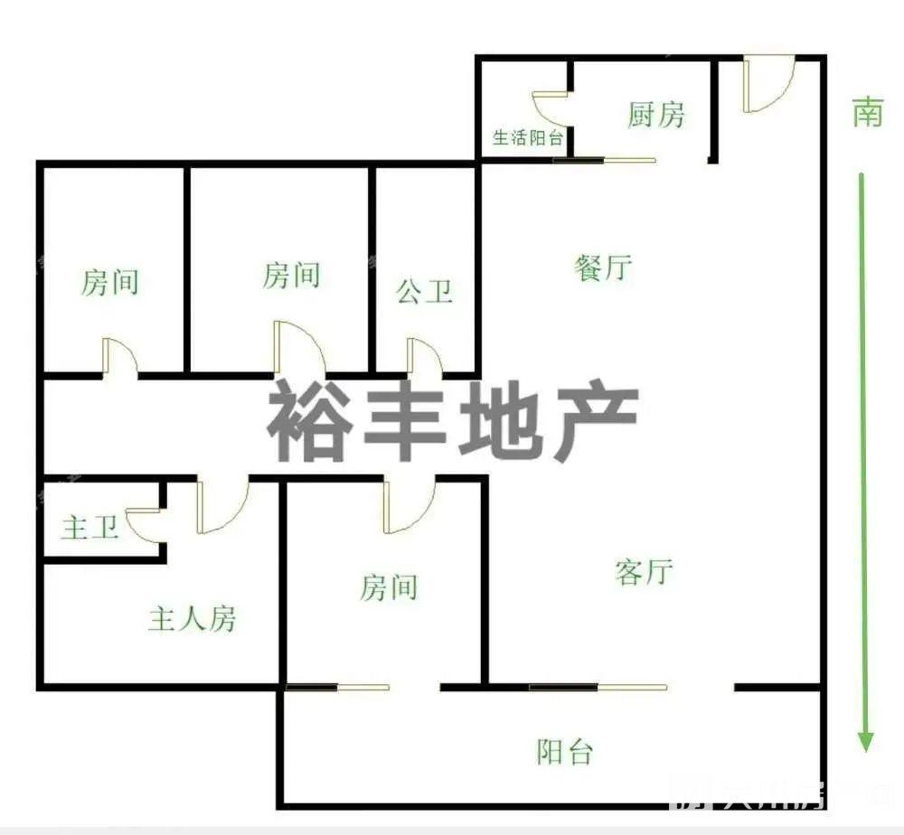 出租裕達(dá)豪庭4室2廳2衛(wèi)120平米2000元/月住宅