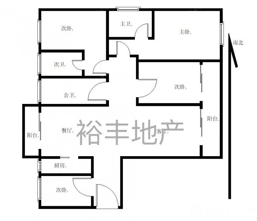 出租壹號公館4室2廳2衛(wèi)127平米2300元/月住宅